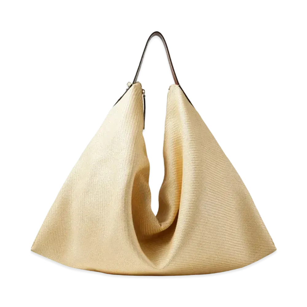 Jimmy Choo Ana Hobo/L Raffia Oversized Hobo Handbag "Natural"