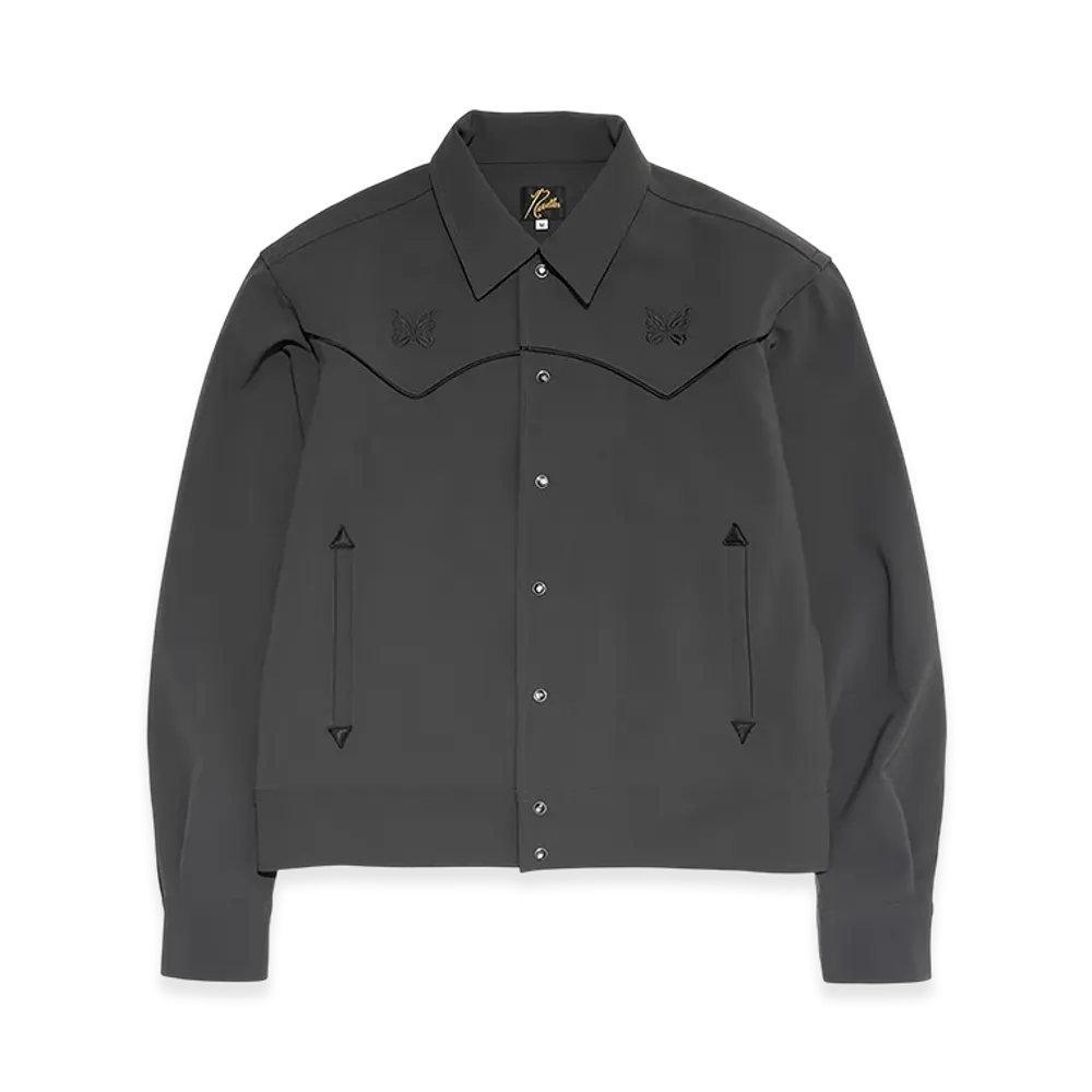 NEEDLES x STUDIOUS Piping Cowboy Jacket - Poly Double Cloth "Dark Grey"
