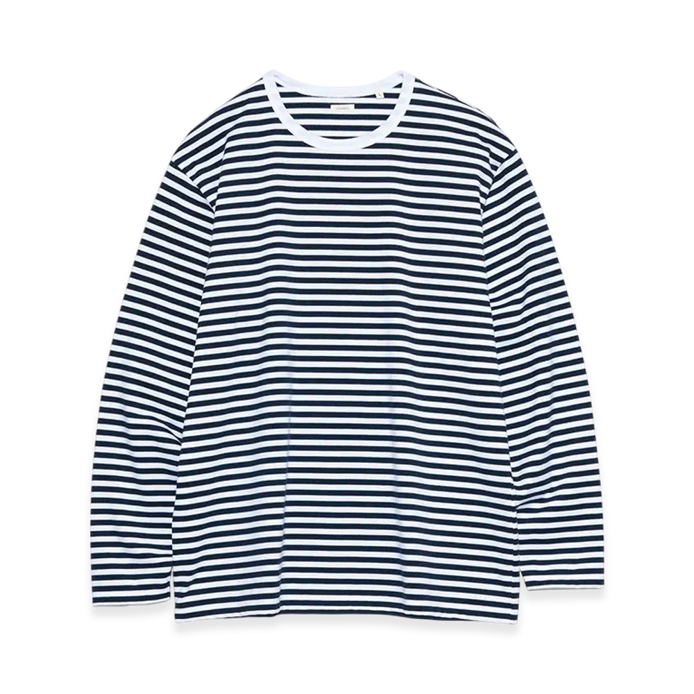 nanamica Coolmax Stripe Jersey L/S Tee "Navy/White"
