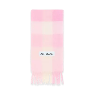 Acne Studios Mohair Check Scarf "Candy Pink/White/Pale Pink"