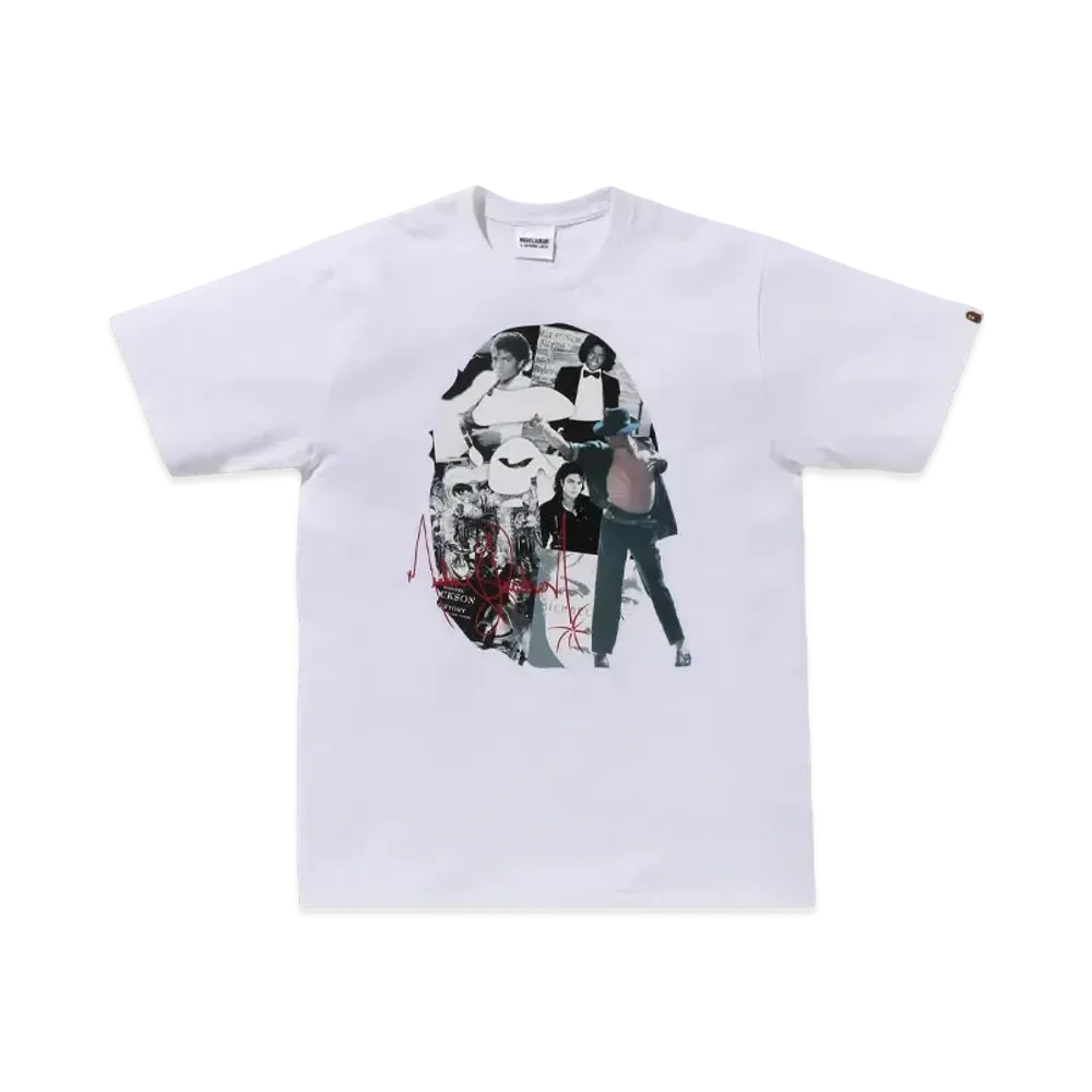 A BATHING APE x MICHAEL JACKSON Album Jacket Ape Head Tee "White"
