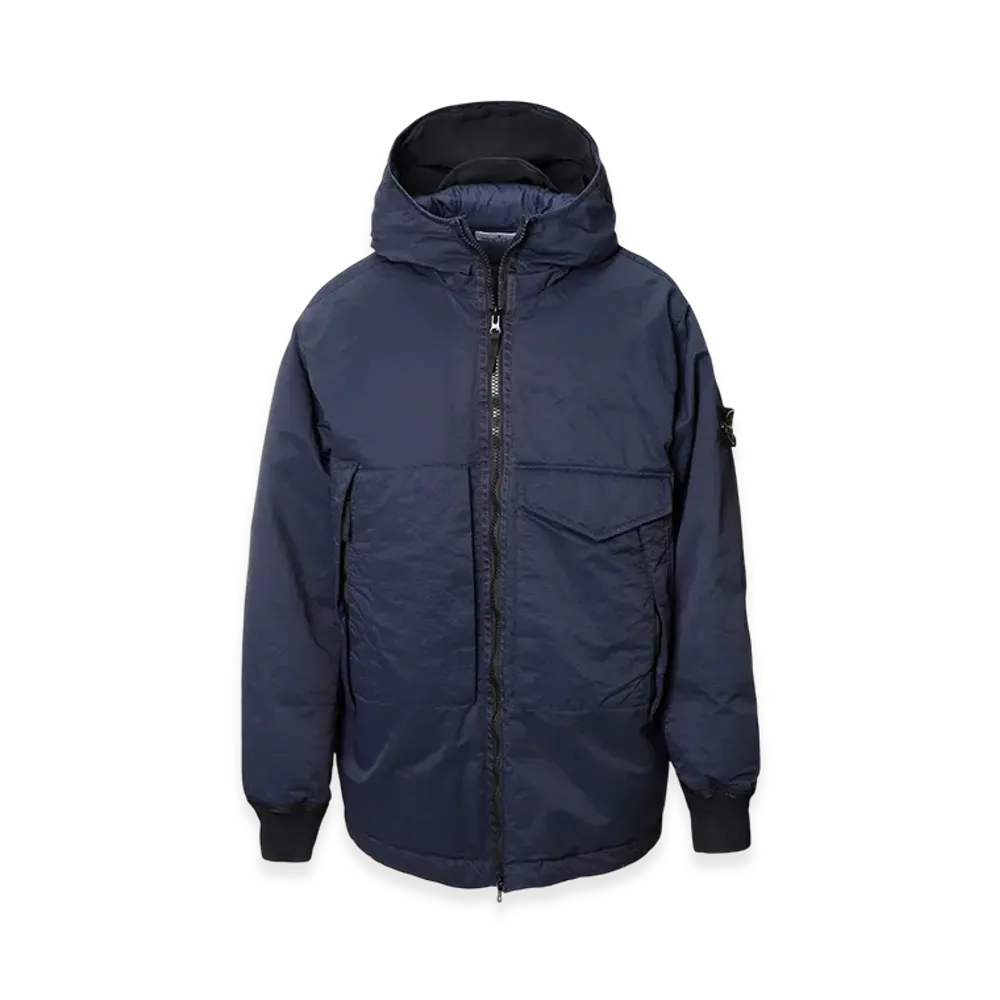 Stone Island Down Jacket 41421 Opaque Nylon Twill Down "Navyblue"