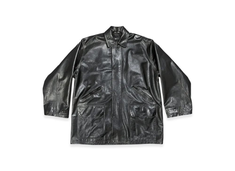 BALENCIAGA Large Fit Parka in Smooth Soft Bullskin "Black"