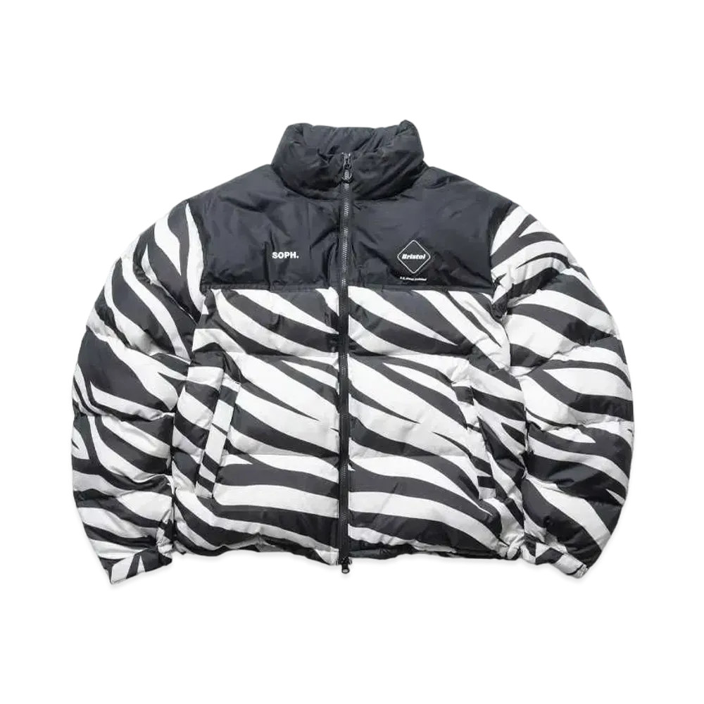 F.C.Real Bristol Stand Collar Down Jacket "White Zebra"