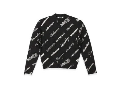 BALENCIAGA Women's Logomania All Over Sweater "Black"
