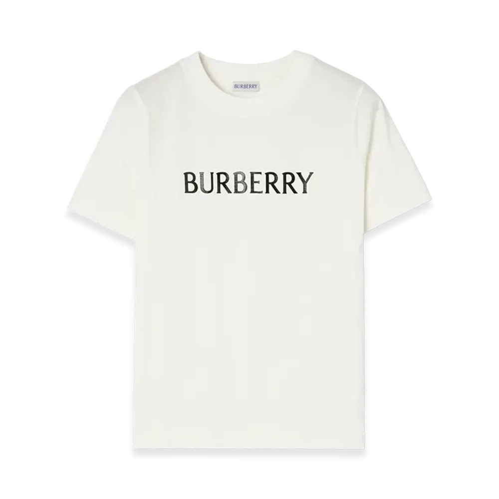 Burberry Women's Logo Cotton Tee "Chalk White"