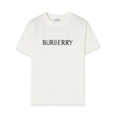 Burberry Women's Logo Cotton Tee "Chalk White"