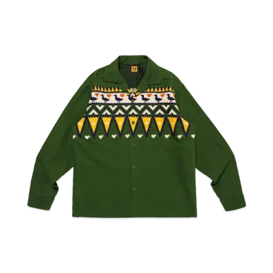 HUMAN MADE Print Corduroy Shirt "Green"