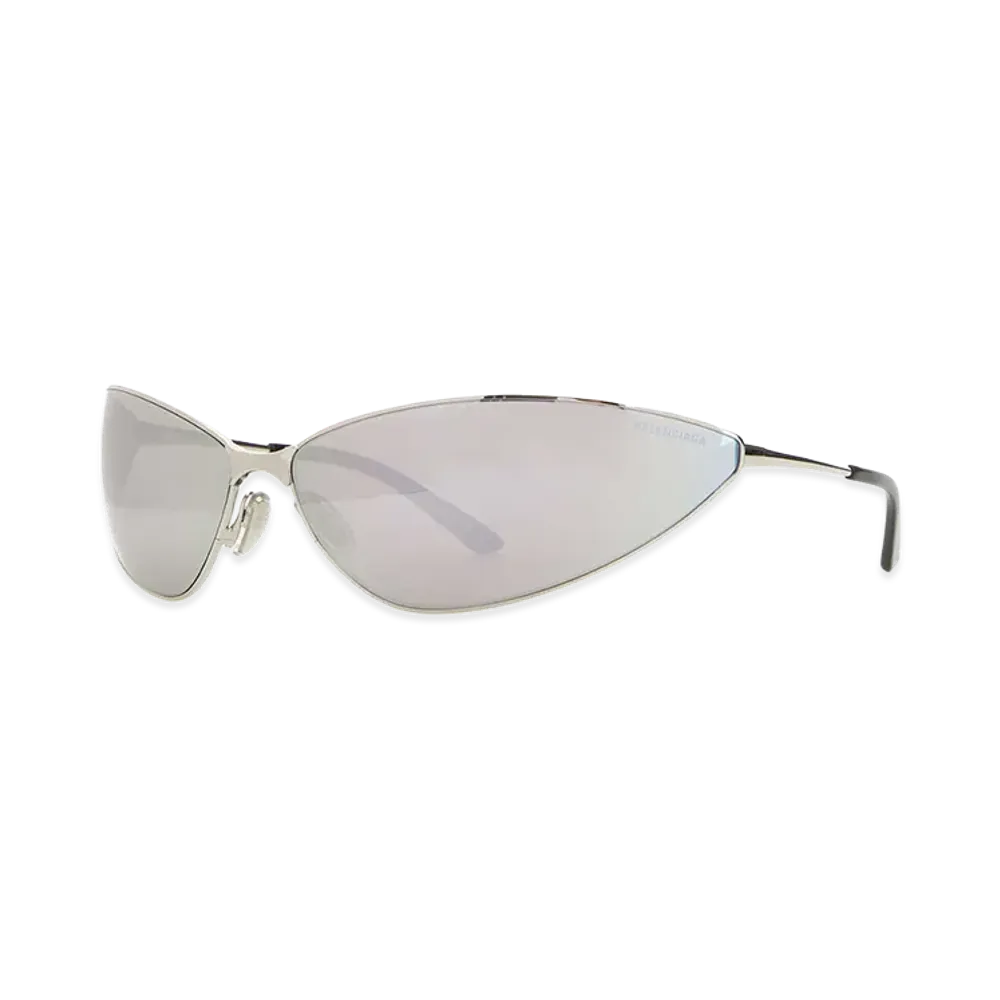 BALENCIAGA Silver Metal Razor Sunglasses "Silver"