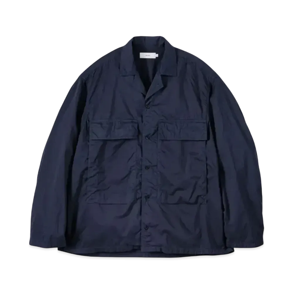 Graphpaper Garment Dyed Typewriter Fatigue Shirt "Navy"