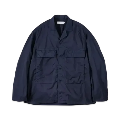 Graphpaper Garment Dyed Typewriter Fatigue Shirt "Navy"