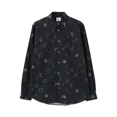 Paul Smith Drawing Floral Casual Shirt "Black"