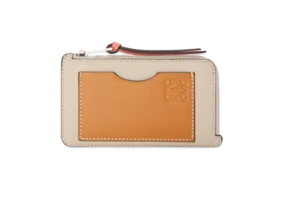 LOEWE Coin Cardholder In Soft Grained Calfskin "Light Oat/Honey"