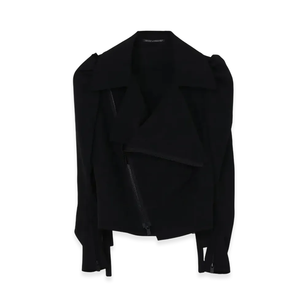 Yohji Yamamoto Gabardine Big Lapel Biker Jacket "Black"