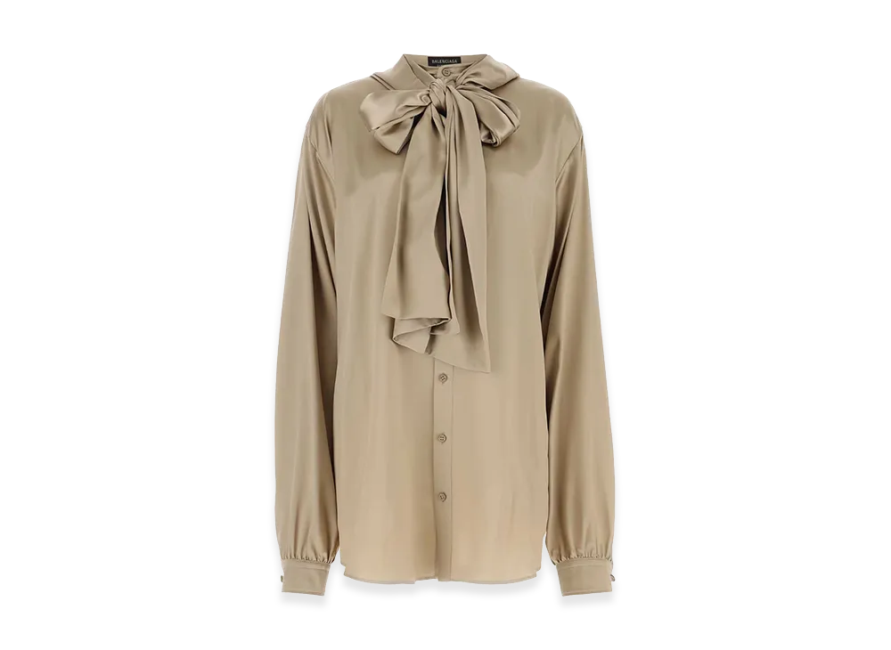 BALENCIAGA Women's Satin Oversize Shirt "Beige"