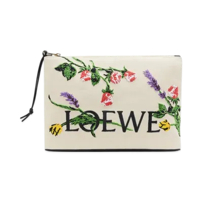 LOEWE Medium Oblong Pouch "Ecru"