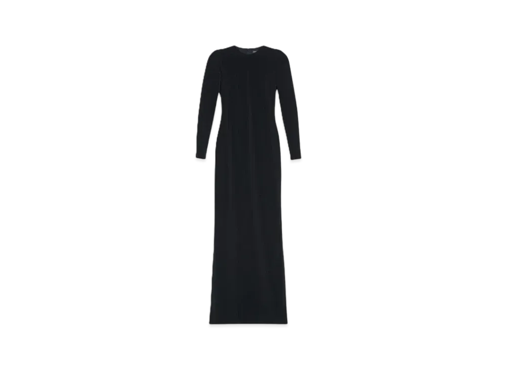 BALENCIAGA Women's Maxi Crew Neck Dresses "Black"