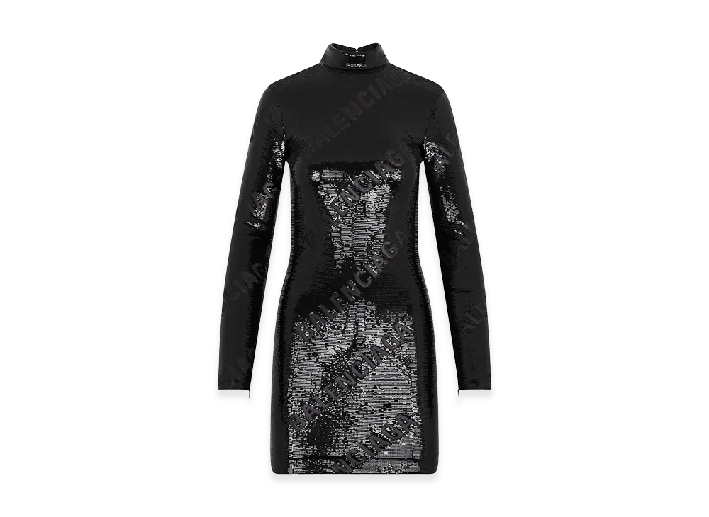 BALENCIAGA Women's Turtleneck Dress "Black"