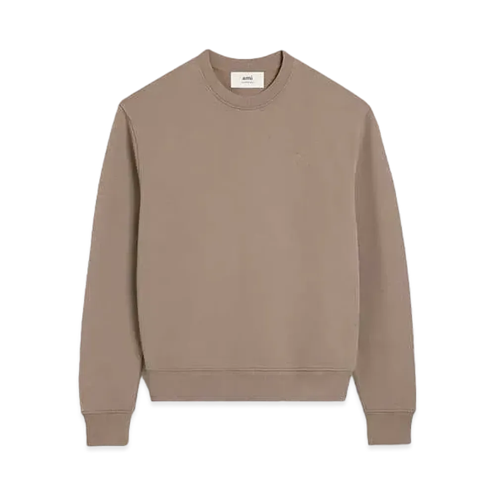 AMI PARIS Loop Back Organic Cotton Fleece Sweat Shirt "Light Tope"