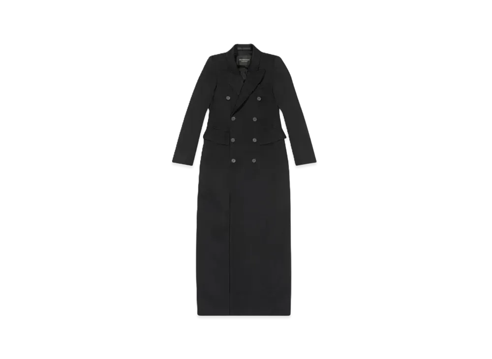 BALENCIAGA Women's Maxi Hourglass Coat "Black"