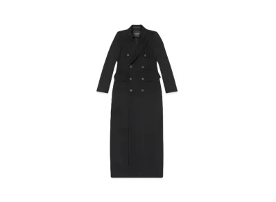 BALENCIAGA Women's Maxi Hourglass Coat "Black"