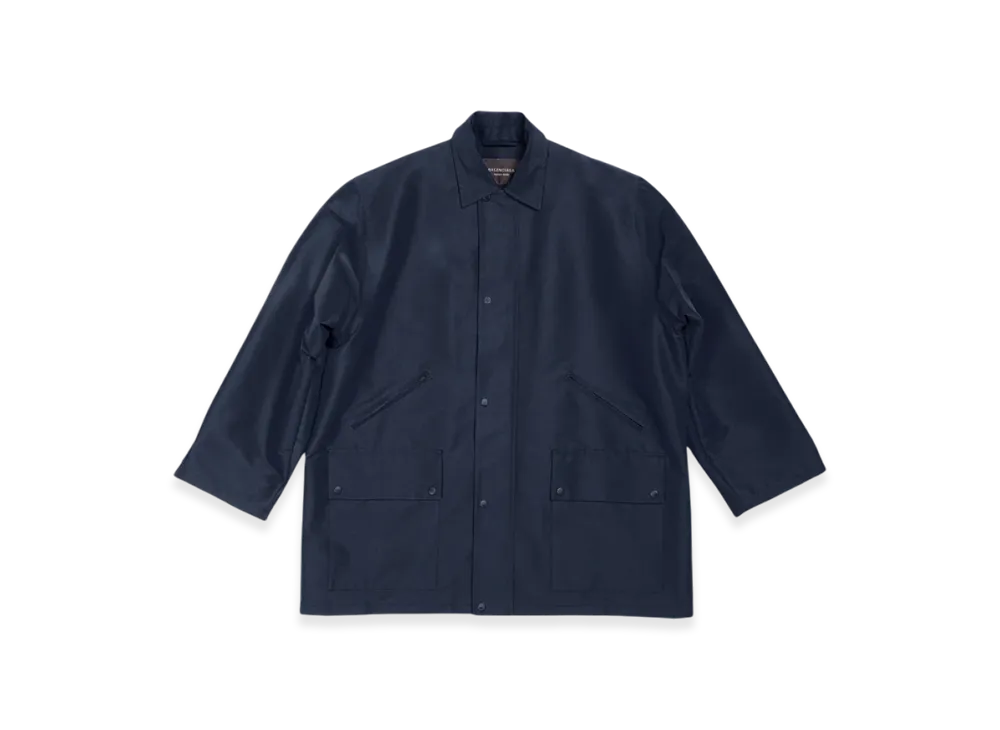 BALENCIAGA Cotton and Nylon Large Fit Parka "Navy Blue"