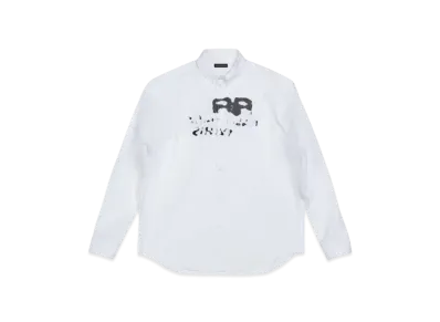 BALENCIAGA Hand Drawn BB Icon Long Sleeve Large Fit Shirt "White"