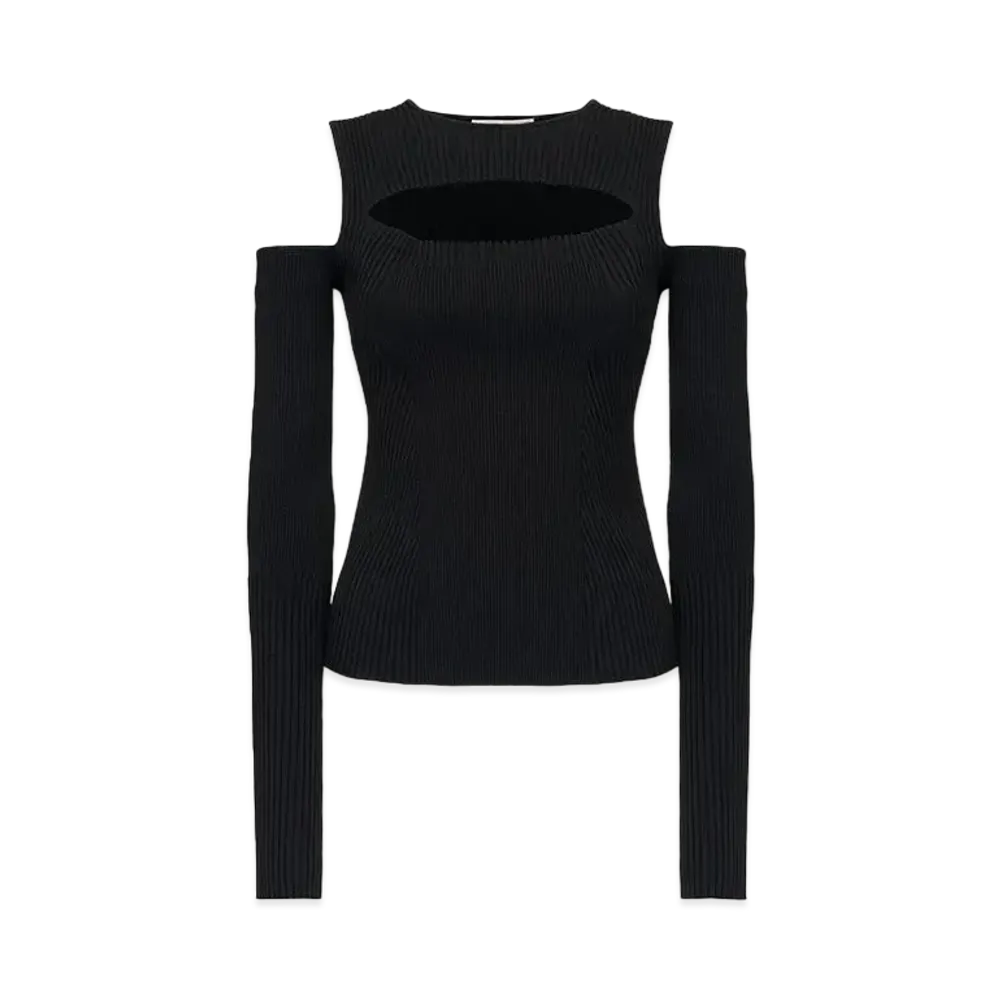 Alexander McQUEEN Slashed Knit Top "Black"