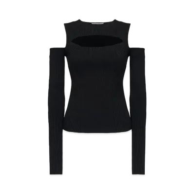 Alexander McQUEEN Slashed Knit Top "Black"
