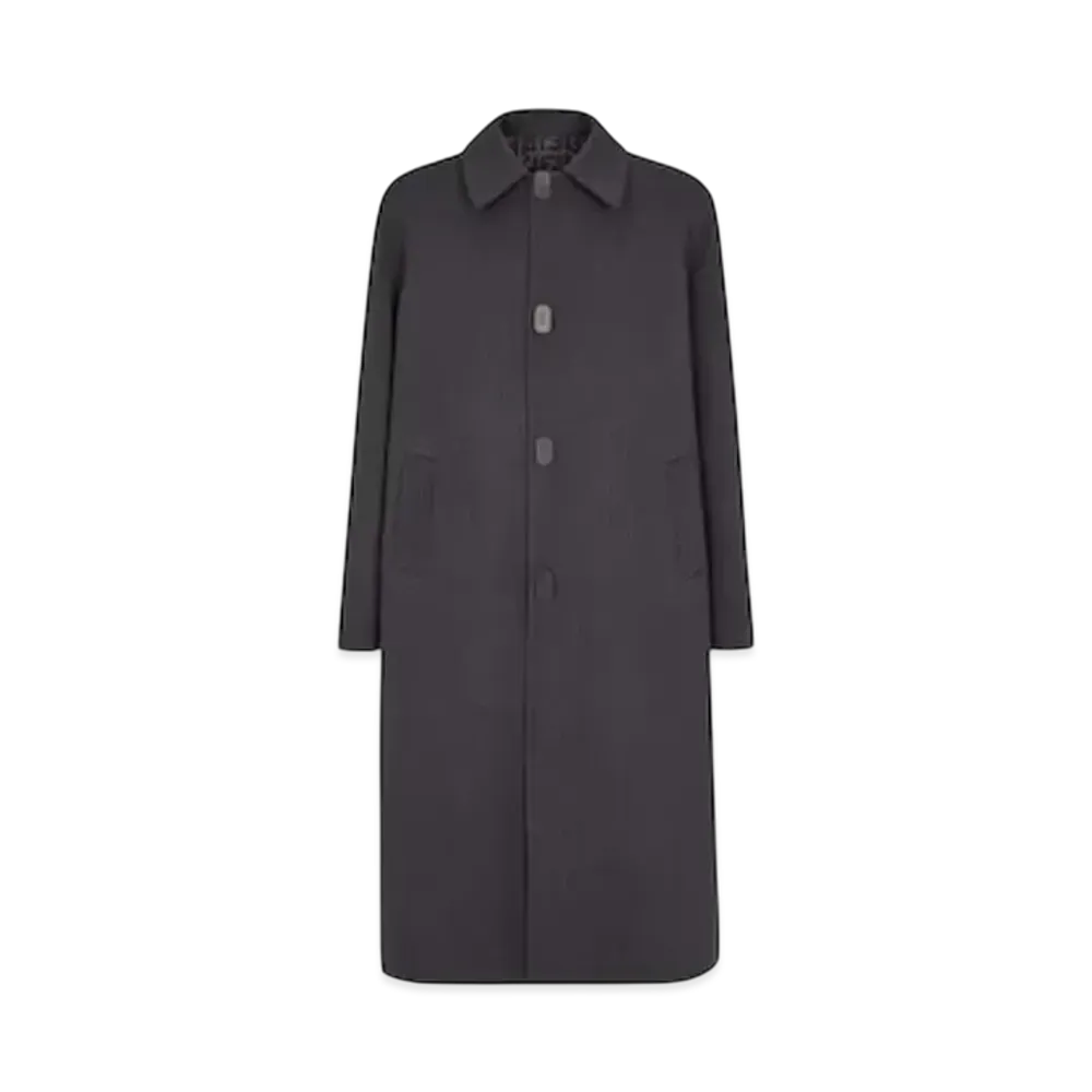 FENDI Men's Coat Wool Double Fabric "Blue"
