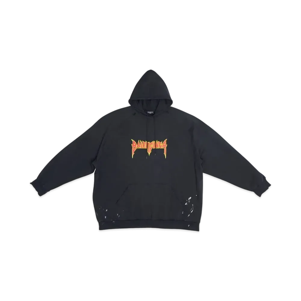 BALENCIAGA MENS Metal Hoodie Oversized "Black"