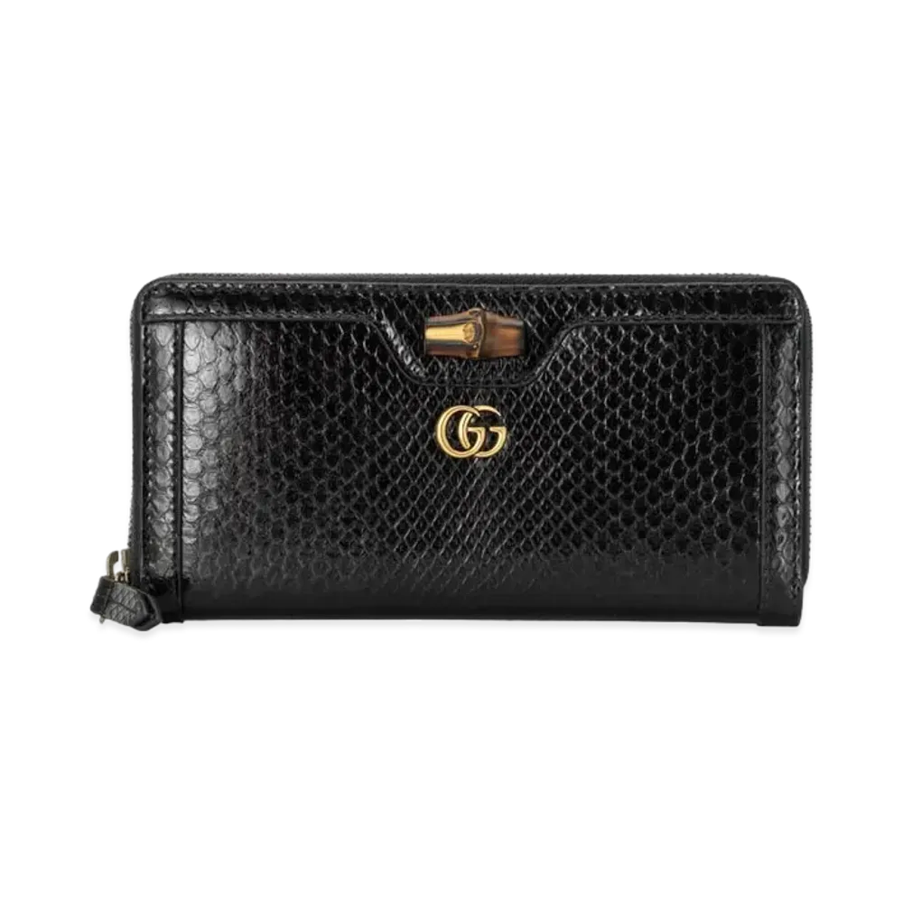 GUCCI Diana Python Continental Wallet "Black"