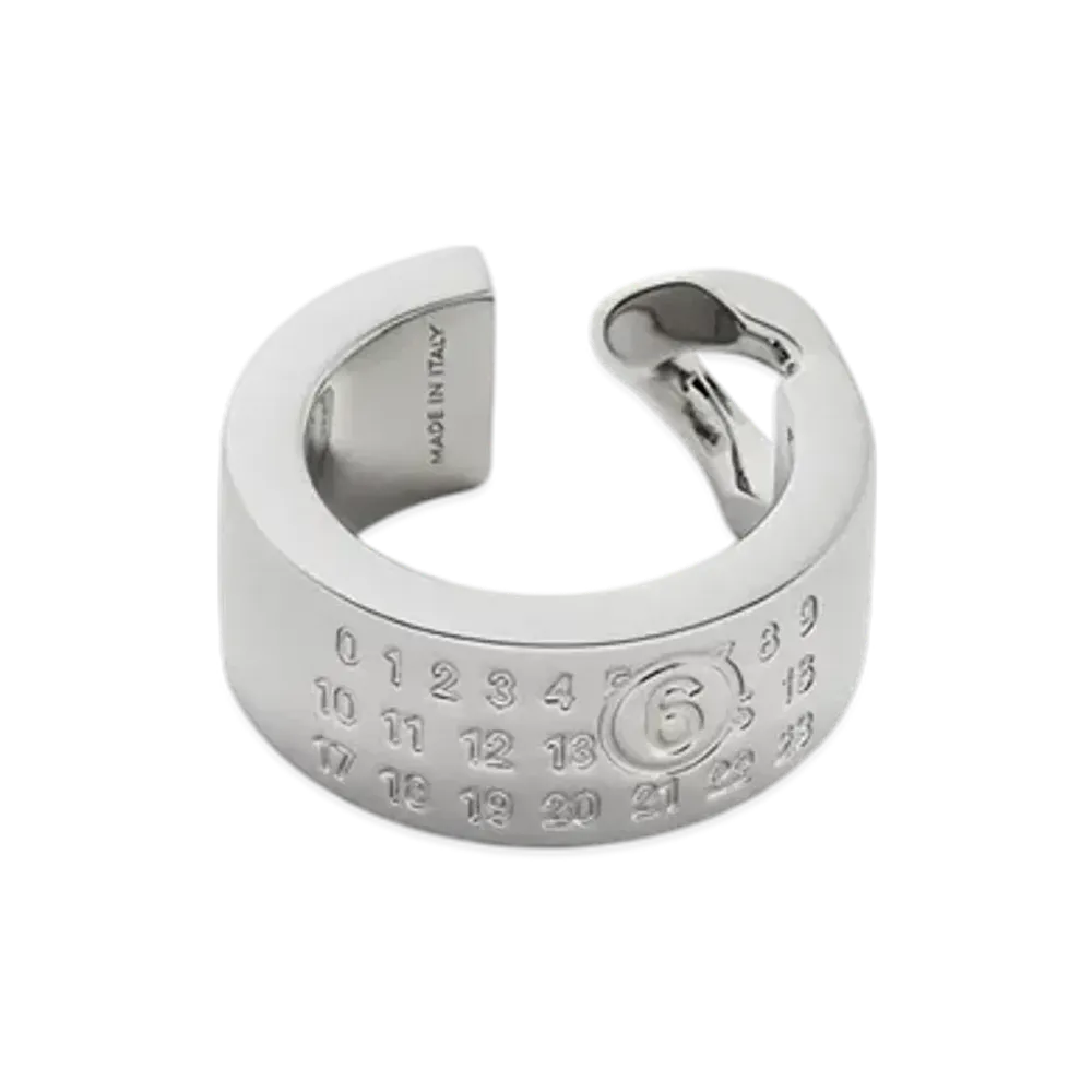 MM6 Maison Margiela Minimal Numbering Cuff Ring "Silver"