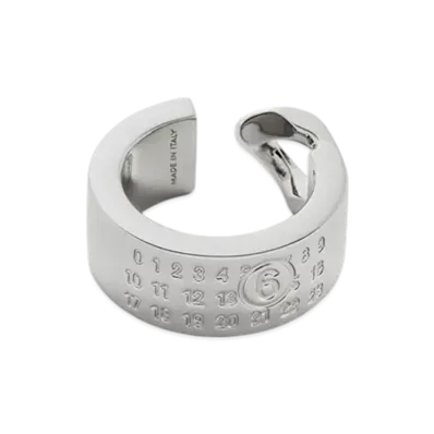 MM6 Maison Margiela Minimal Numbering Cuff Ring "Silver"