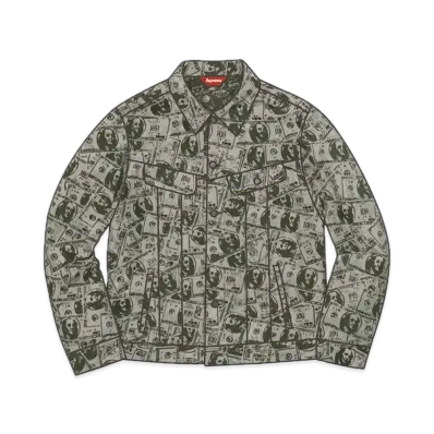 Supreme 100 Dollar Bill Trucker Jacket "Olive"