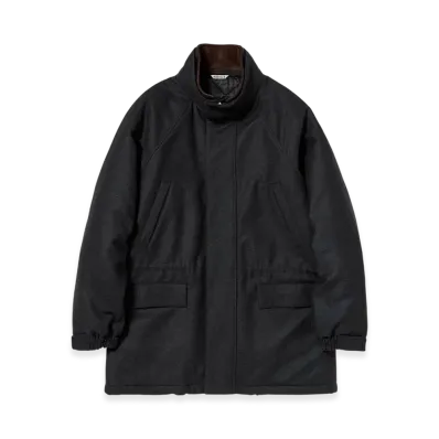 AURALEE Wool Fulling Flannel Padded Over Blouson "Top Charcoal"