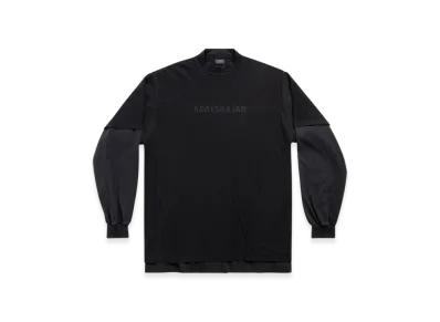 BALENCIAGA Mirror Double Trompe Loeil Oversized Long Sleeve T-Shirt "Black"