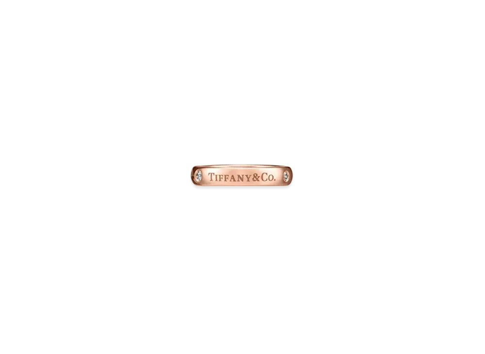Tiffany & Co. T&CO. Band Ring with Diamonds 18K "Rose Gold"