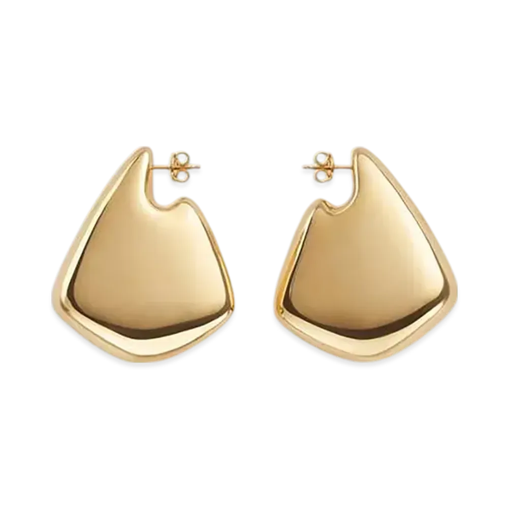 Bottega Veneta Large Fin Earrings "Yellow Gold"