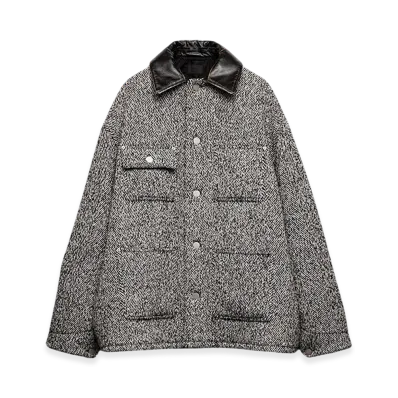 PRADA Wool Blend Jacket "White/Black"