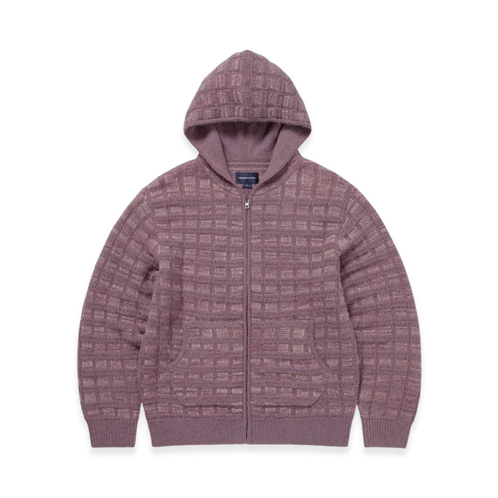 thisisneverthat Textured Knit Zip Hoodie "Dusty Pink"