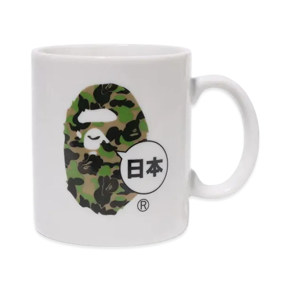 A BATHING APE Abc Camo Japan Ape Head Mug "White"