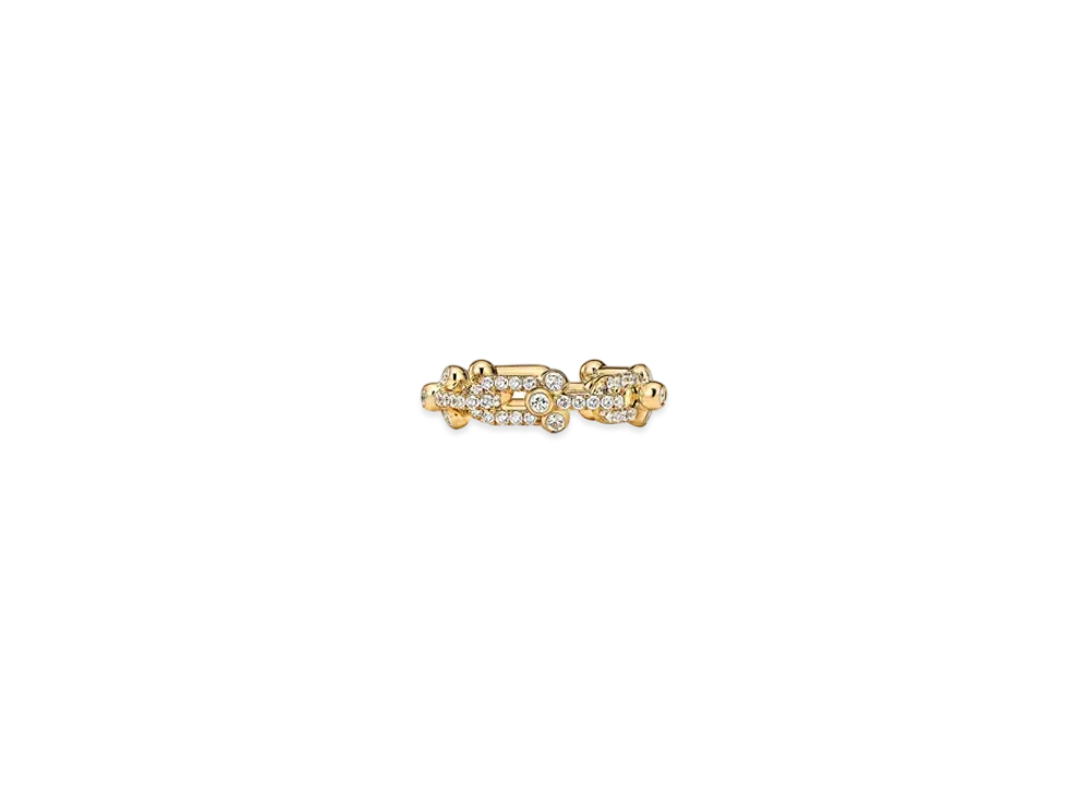Tiffany & Co. Tiffany HardWear Small Link Ring with Pave Diamonds 18K "Yellow Gold"