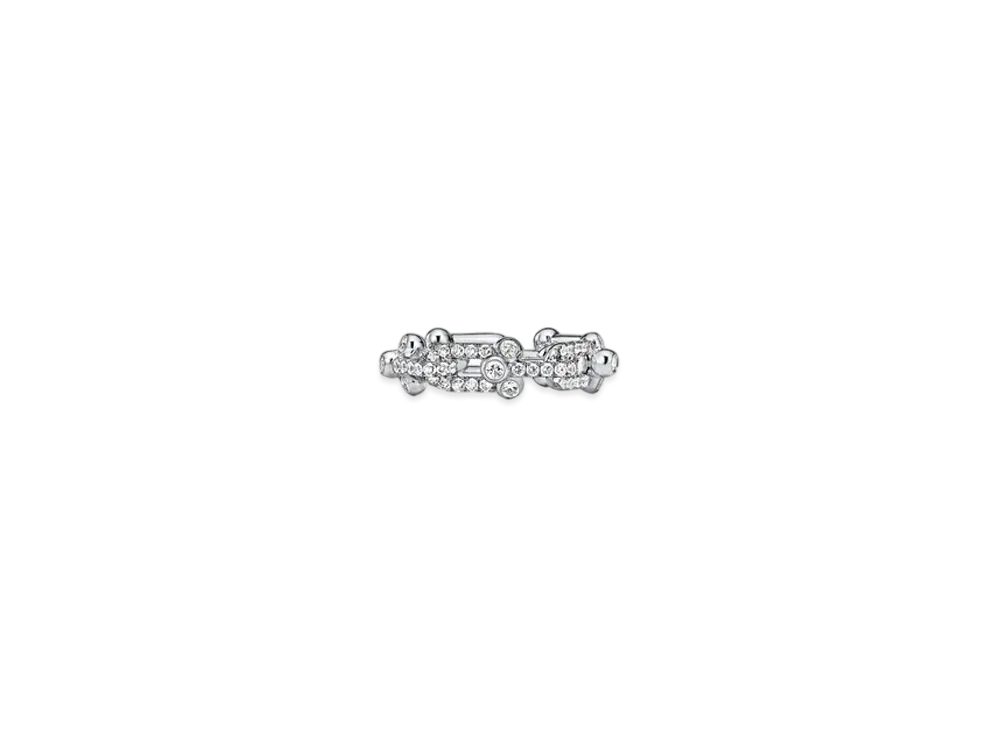 Tiffany & Co. Tiffany HardWear Small Link Ring with Pave Diamonds 18K "White Gold"
