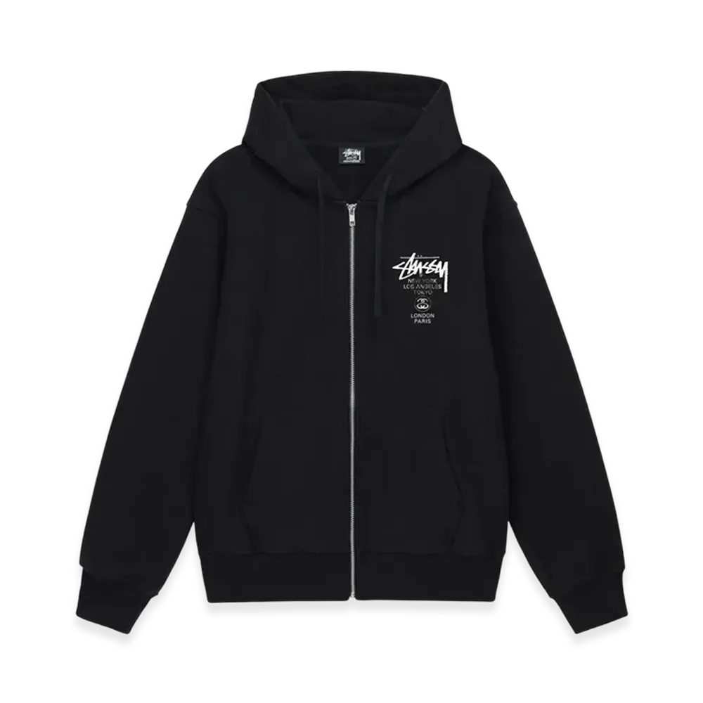 Stussy DSM World Tour Zip Hoodie 2022 "Black"