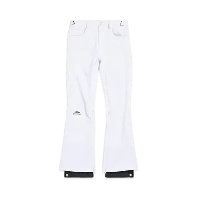 BALENCIAGA Women's 3B Sports Icon 5-Pocket Ski Pants Bonded Stretch Nylon "White"