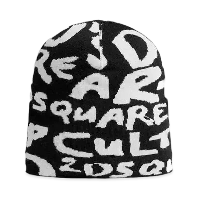 Dsquared2 D2 Pop 80's Knit Beanie "Black/White"