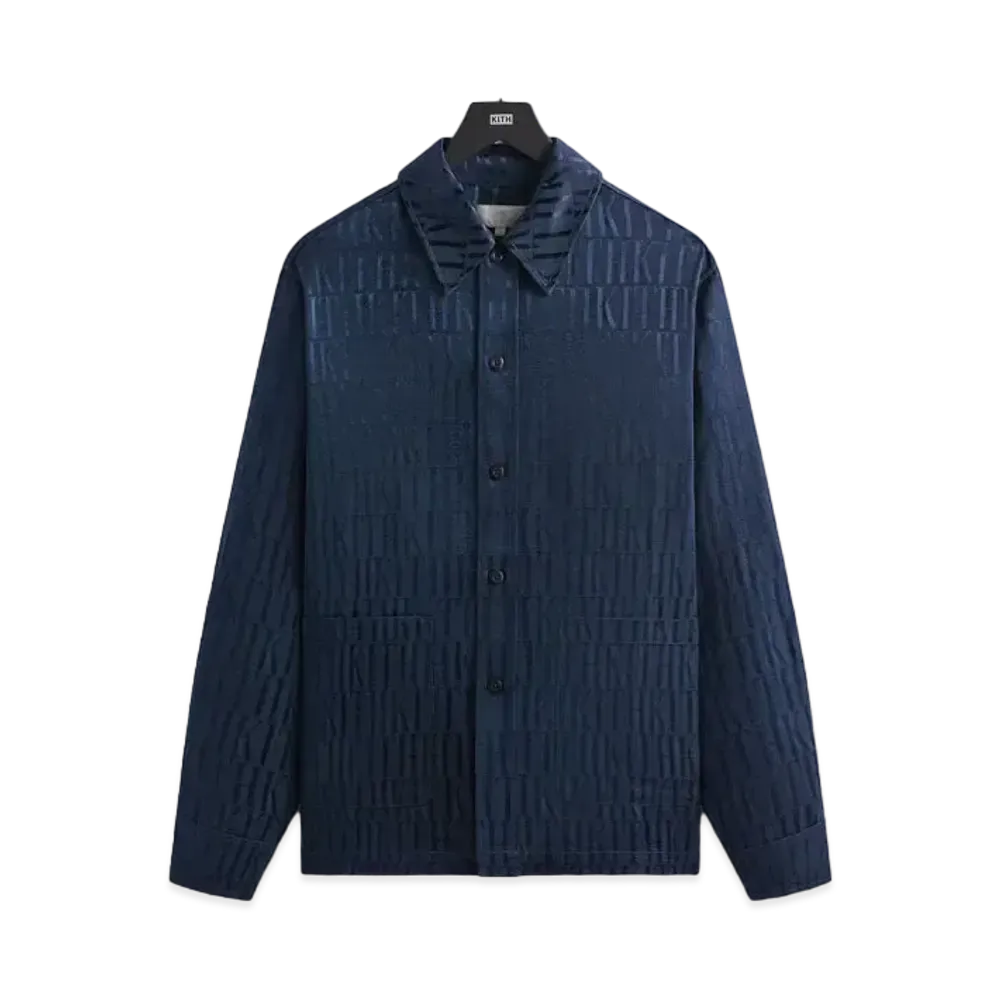 Kith Jacquard Faille Long Sleeve Boxy Collared Overshirt "Nocturnal"
