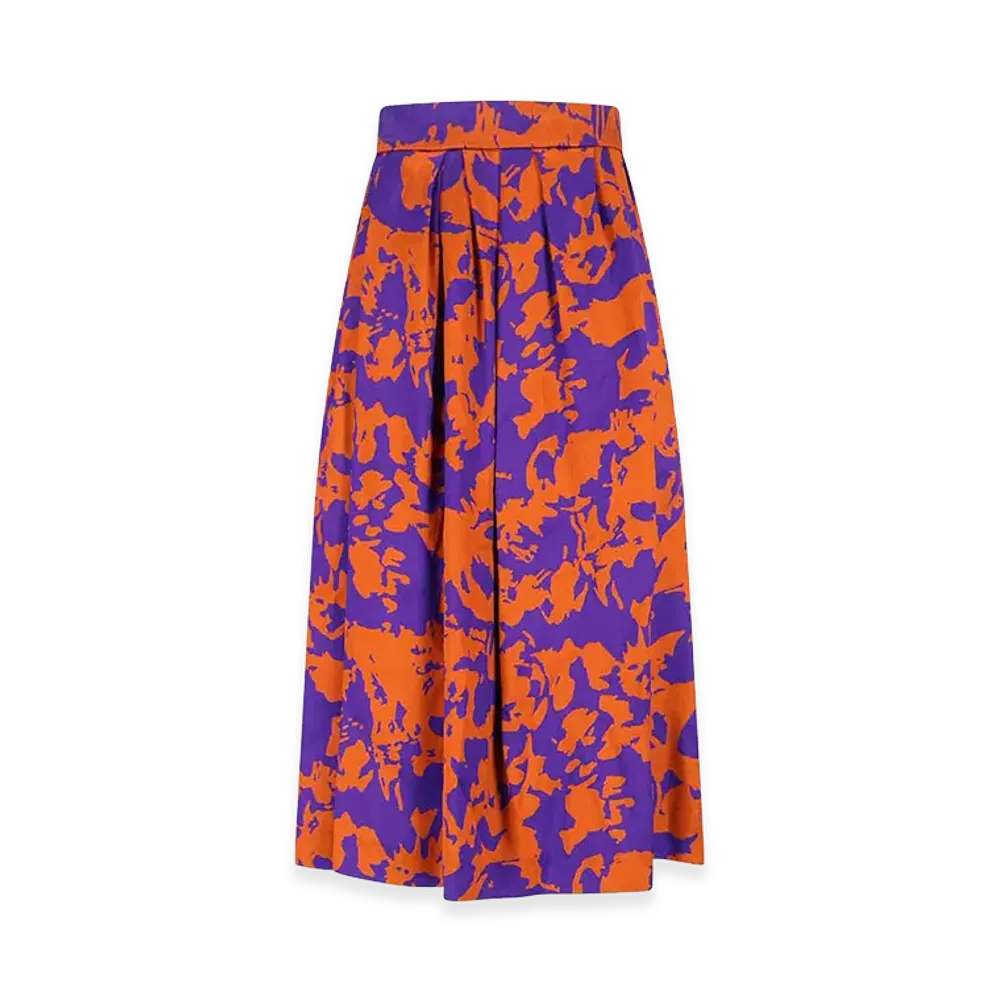 DRIES VAN NOTEN Women's Midi Skirt "Orange/Purple"