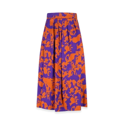 DRIES VAN NOTEN Women's Midi Skirt "Orange/Purple"